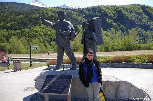 Joann and the Skagway Centennial Statue.jpg