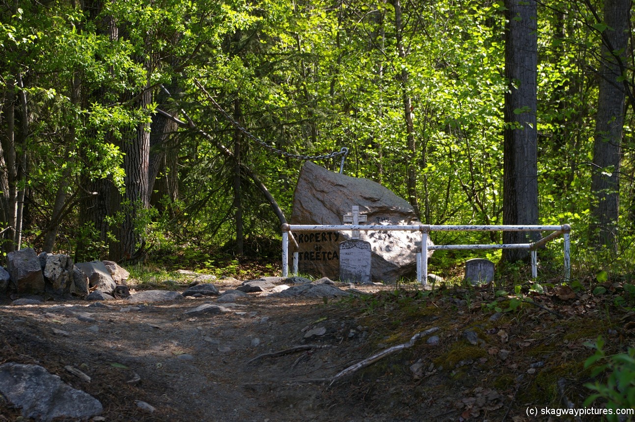 Fake gold nugget at Skagway Gold Rush Cemetary.jpg