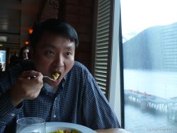 David chows on his dish at La Cucina aboard the Norwegian Pearl.jpg