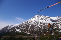 Snowplow reflector and mountain in the background in Skagway.jpg
