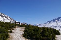 Tour buses in the Tormented Valley in Skagway.jpg