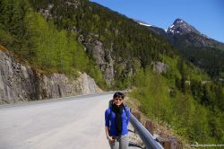Joann on the side of the road in Skagway 2.jpg